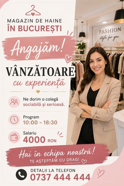 Vanzatoare cu experienta.